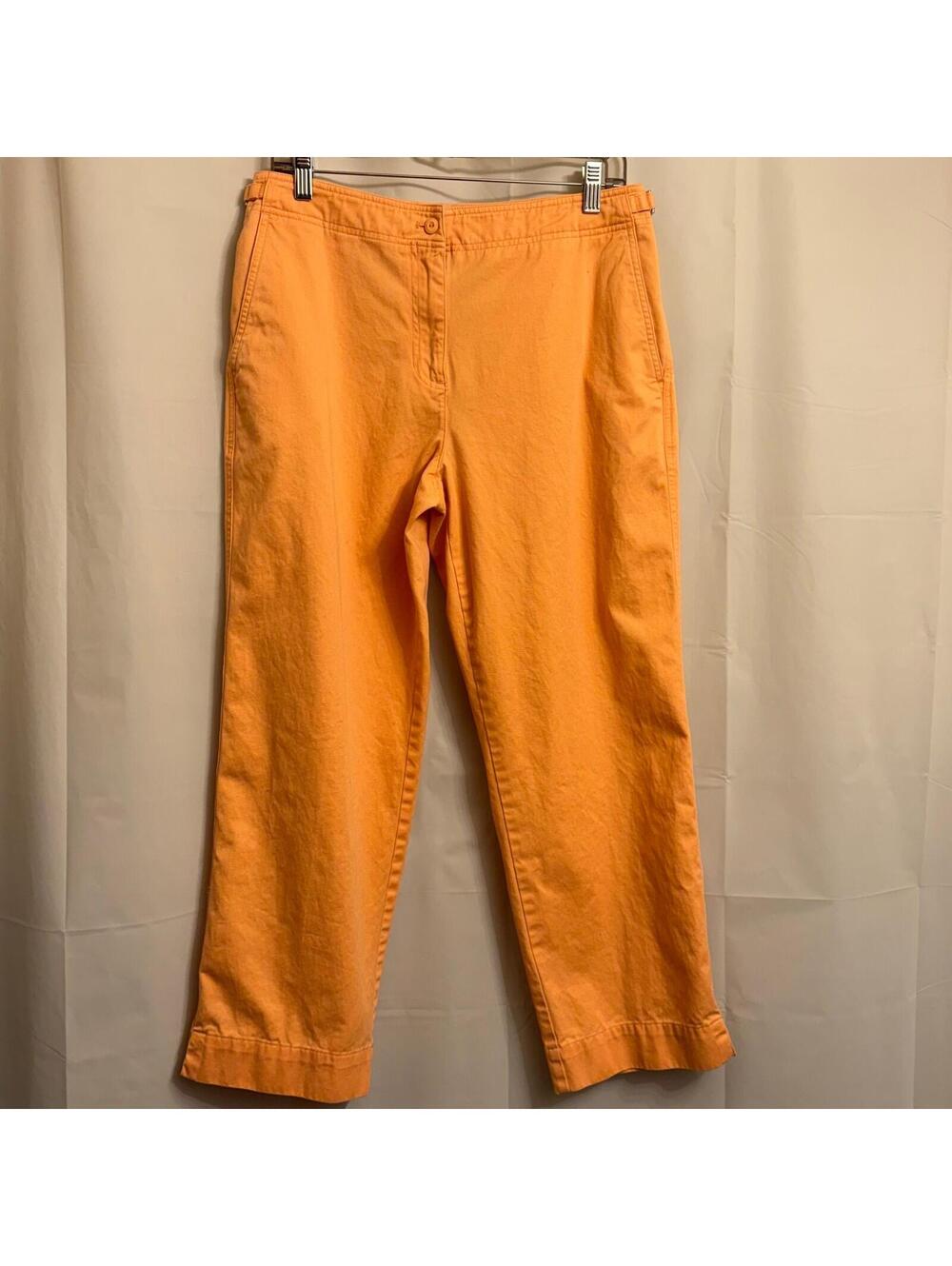 Jones New York Signature Women's Size 10 Orange Cotton Chino Pants